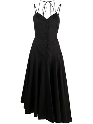 MSGM pleated cotton midi dress - Black