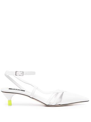 MSGM pointed-toe 52mm leather pumps - White