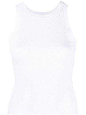 MSGM pointelle knitted tank top - White