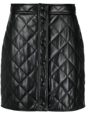 MSGM polished-finish diamond-quilt skirt - Black