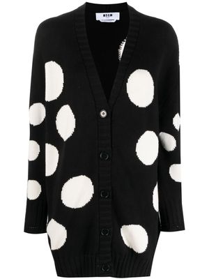 MSGM polka-dot cotton cardigan - Black