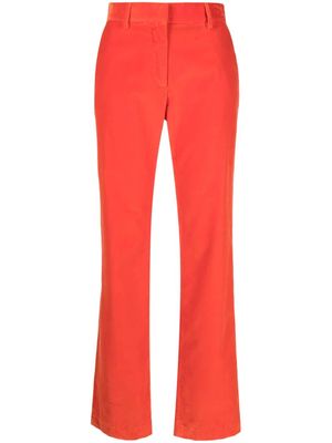 MSGM pressed-crease cotton straight-leg trousers - Orange
