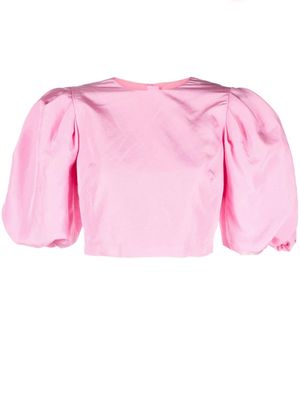 MSGM puff-sleeved crop top - Pink