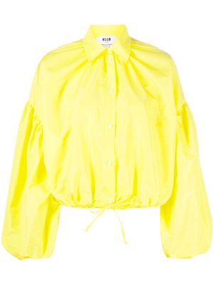 MSGM puff-sleeved taffeta blouse - Yellow