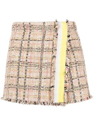 MSGM raw-edge tweed mini skirt - Neutrals