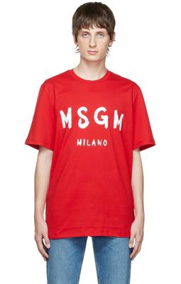 MSGM Red Printed T-Shirt
