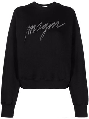 MSGM rhinestone-embelished sweatshirt - Black