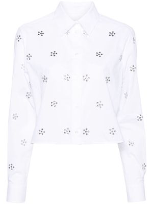 MSGM rhinestone-embellished cotton shirt - White