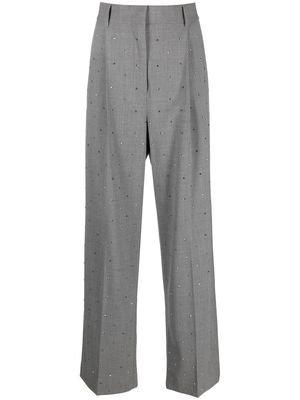 MSGM rhinestone-embellished wide-leg trousers - Grey