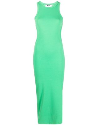 MSGM ribbed sleeveless knitted dress - Green