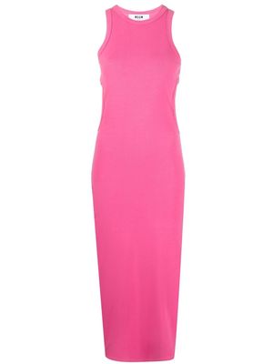MSGM ribbed sleeveless knitted dress - Pink
