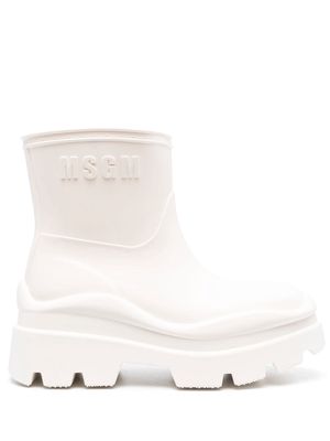 MSGM ridged-rubber sole boots - White