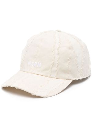 MSGM ripped-detail baseball cap - Neutrals