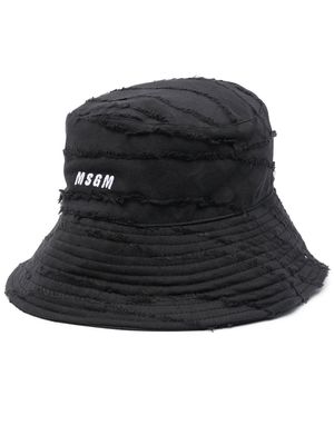 MSGM ripped-detail bucket hat - Black