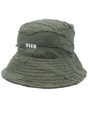 MSGM ripped-detail bucket hat - Green