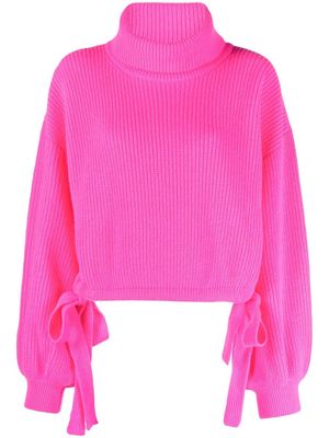 MSGM roll-neck ribbed-knit sweatshirt - Pink