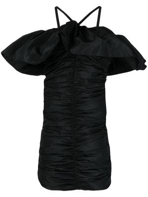 MSGM ruched halter mini dress - Black