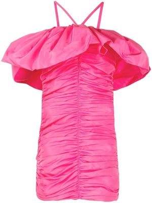 MSGM ruched halter mini dress - Pink