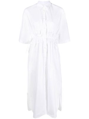 MSGM ruched shirt dress - White