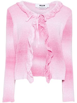 MSGM ruffle-detail cardigan - Pink