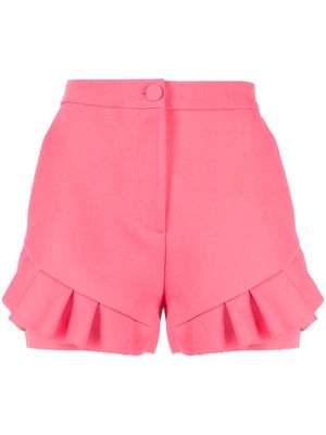 MSGM ruffle-detail high-waisted shorts - Pink
