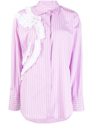 MSGM ruffle-detail long-sleeve shirt - Pink