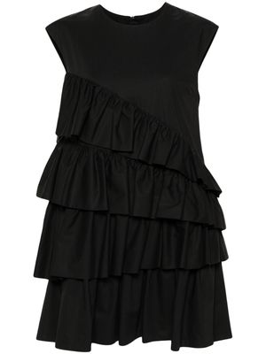 MSGM ruffle-detailing cotton dress - Black