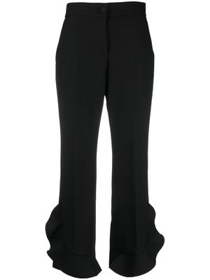 MSGM ruffled cropped trousers - Black