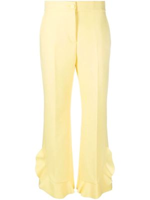 MSGM ruffled cropped trousers - Yellow