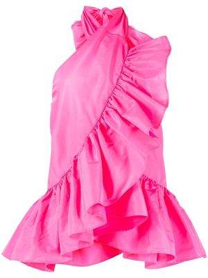 MSGM ruffled-detail halterneck blouse - Pink
