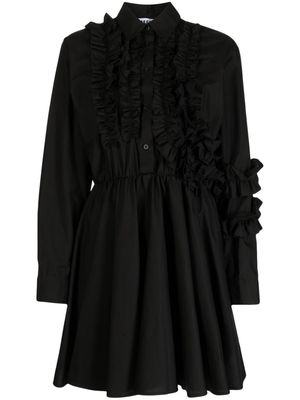 MSGM ruffled-detail poplin shirt dress - Black
