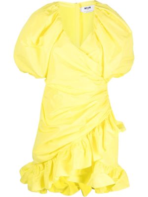 MSGM ruffled mini dress - Yellow