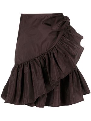 MSGM ruffled mini skirt - Brown
