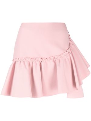 MSGM ruffled-trim high-waisted miniskirt - Pink