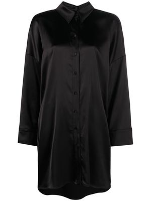 MSGM satin-finish relaxed shirt dress - Black