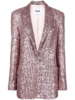 MSGM sequin-embellished single-breasted blazer - Pink