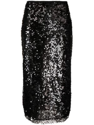 MSGM sequin-embellished straight skirt - Black