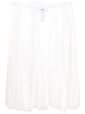 MSGM sheer tulle midi skirt - White