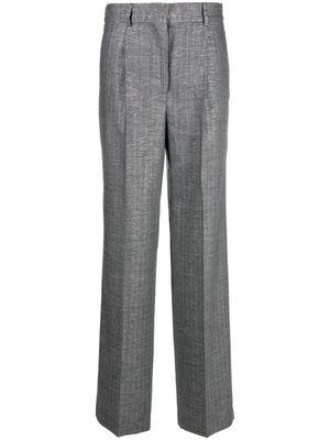 MSGM Shiny Pinstriped wide-leg trousers - Grey