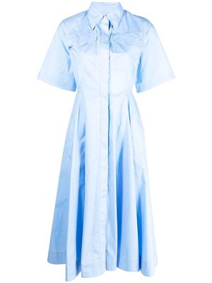 MSGM short-sleeve A-line shirt dress - Blue