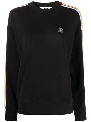 MSGM side stripe crew-neck sweatshirt - Black