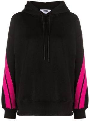 MSGM side-stripe hoodie - Black