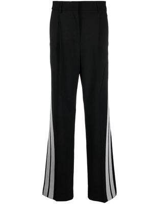 MSGM side-stripe straight-leg trousers - Black