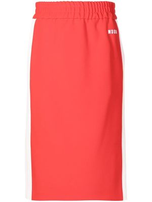 MSGM side-stripe track skirt - Red