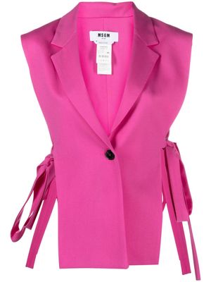 MSGM side-tie cropped gilet - Pink
