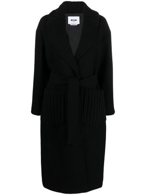 MSGM single-breasted button-fastening coat - Black