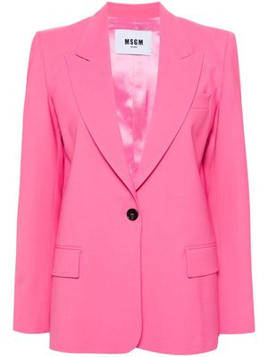 MSGM single-breasted peak-lapels blazer - Pink