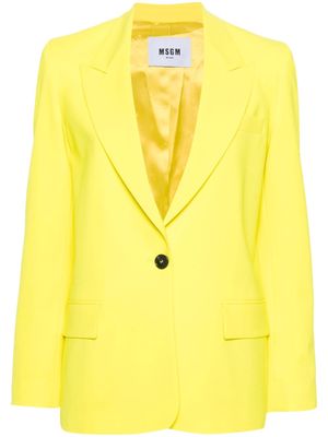 MSGM single-breasted peak-lapels blazer - Yellow