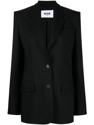 MSGM single-breasted textured blazer - Black