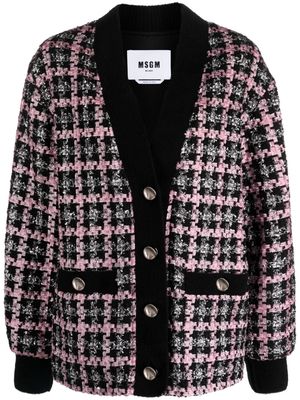 MSGM single-breasted tweed jacket - Black
